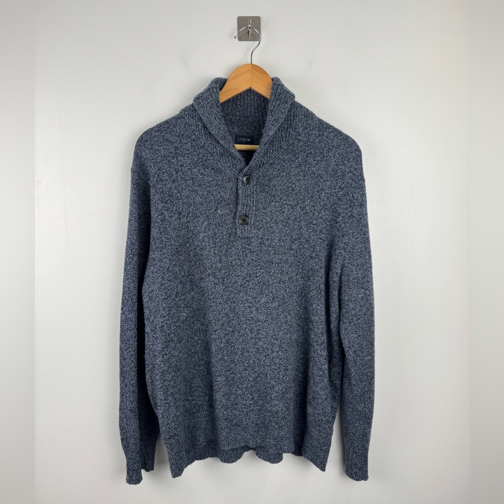J.Crew Men Shawl Collar‎ Sweater Lambswool Blend Size Large